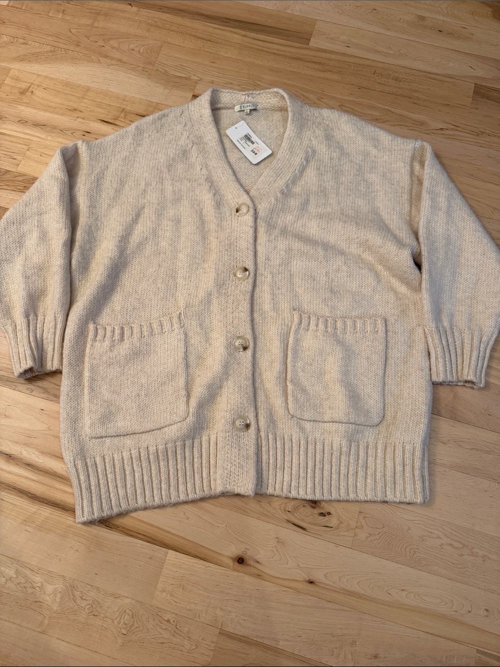 Evereve-Z Supply-Sandstone Cozy Decklan Cardigan Sweater-New-L